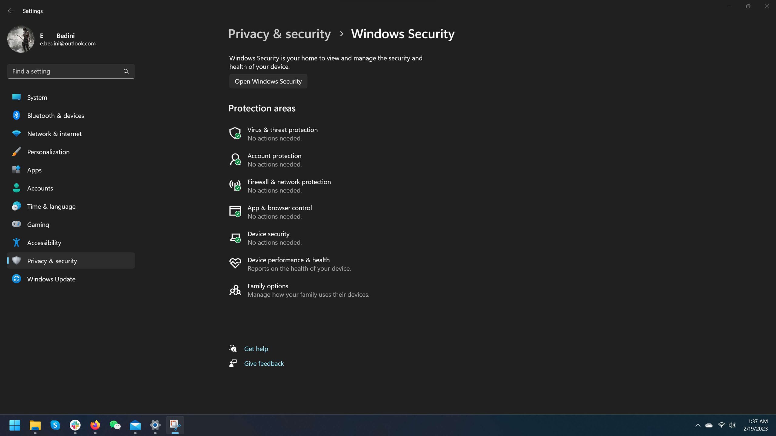 Windows 11 Security Settings