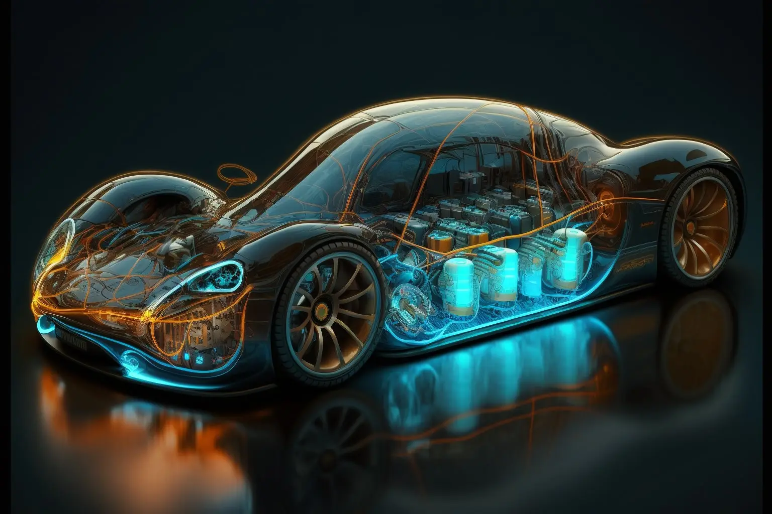 Abstract Illustration of EVs Batteries
