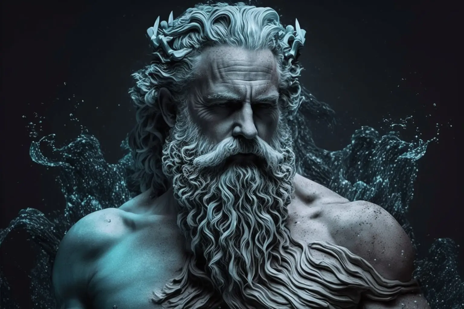 Mythological Neptune God Illustration