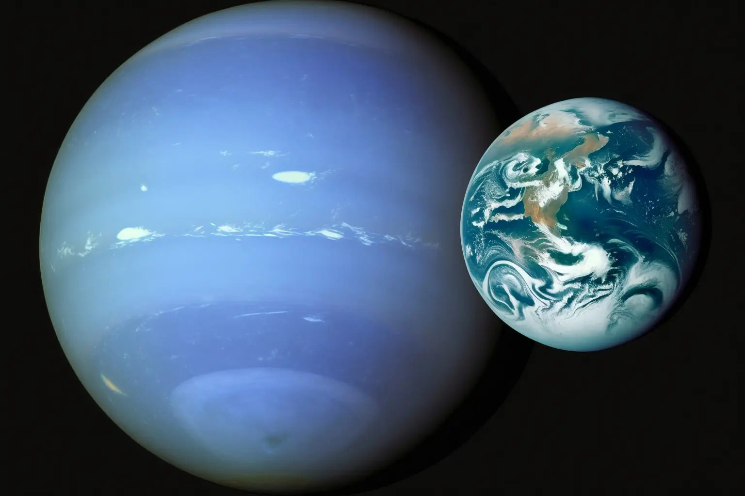Neptune and Earth