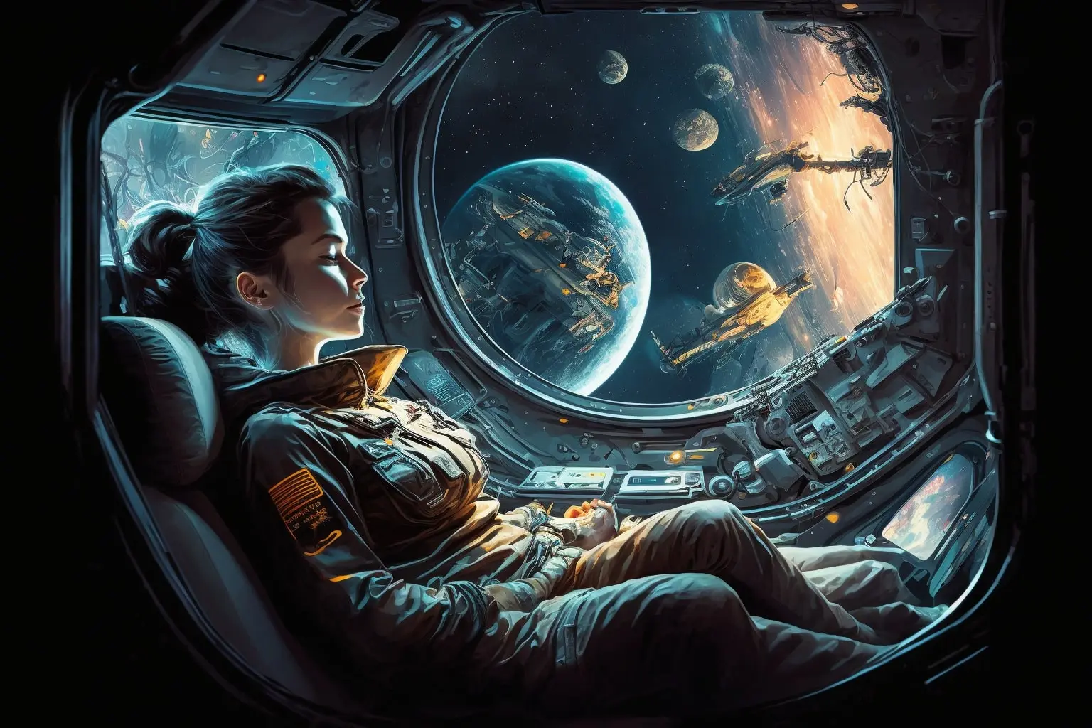 Sleeping in the Spaceship Illustration